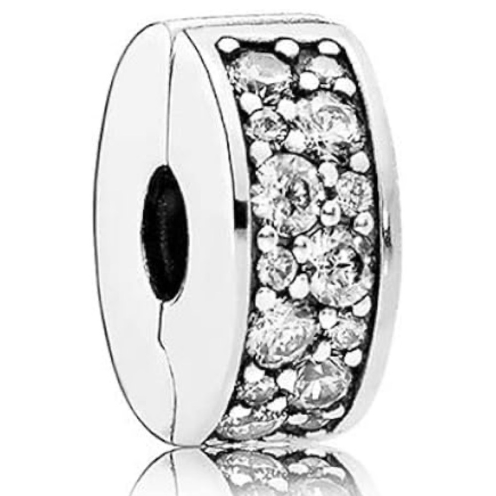 Authentic Pandora Clear Pavé Clip PAIR